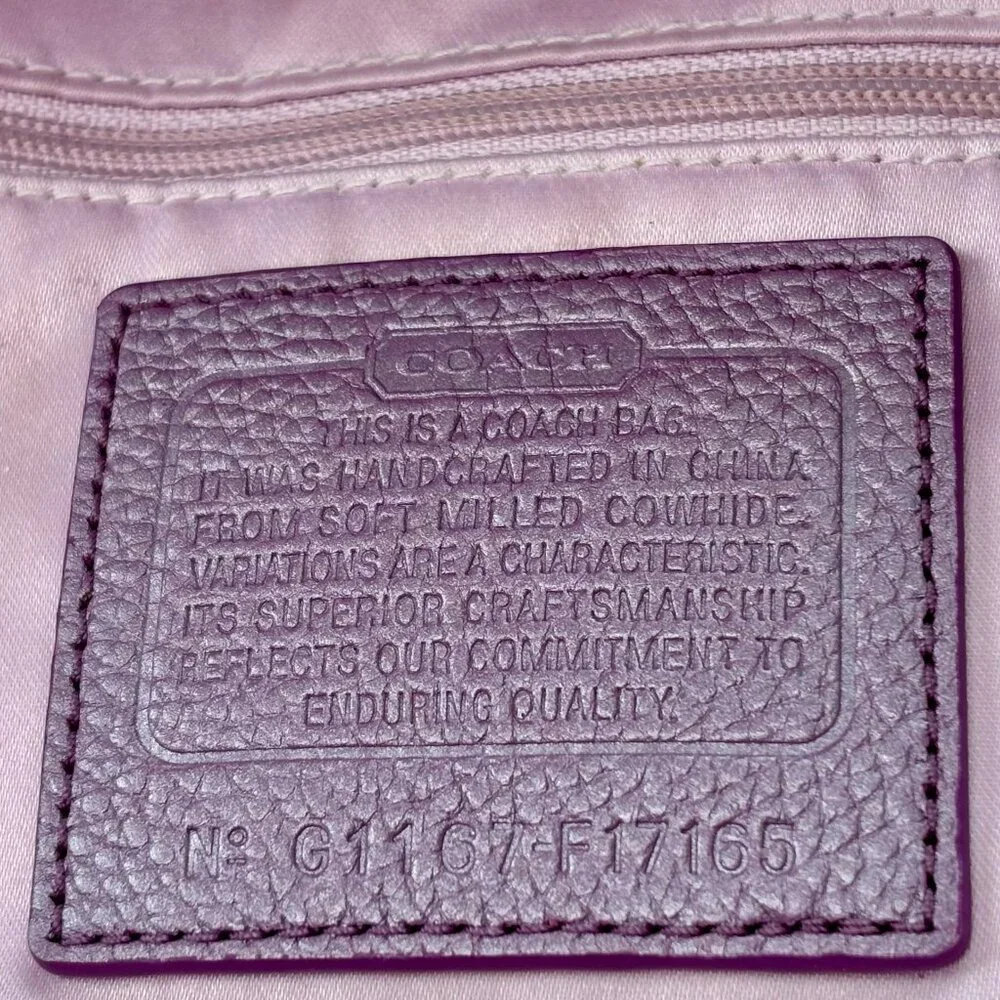 Coach Brooke Convertible Purple Soft Pebbled Leather Hobo/Shoulder Bag - Picture 11 of 16